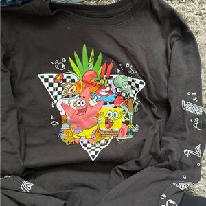 Vans Black SpongeBob Kids Long Sleeve Shirt